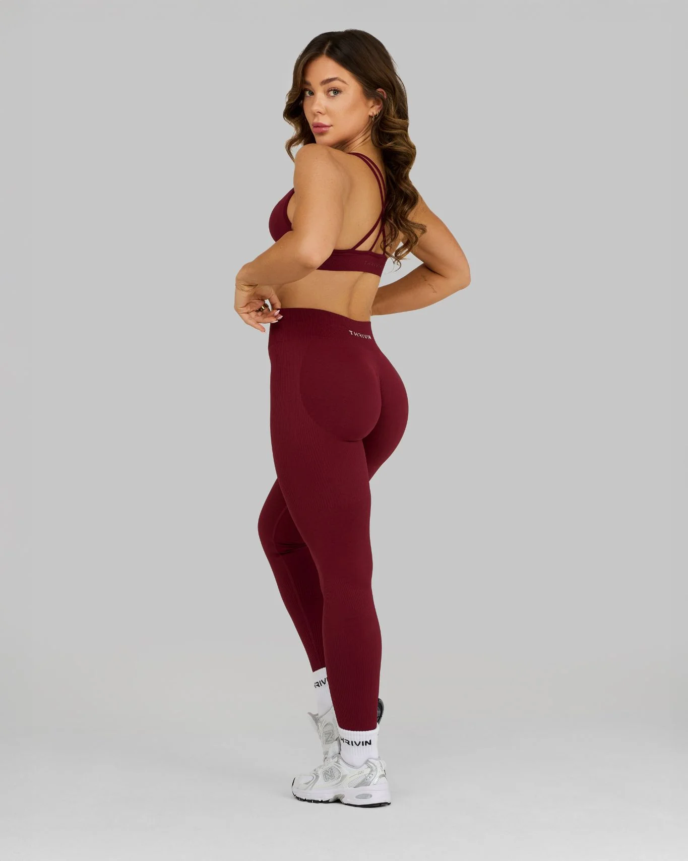 Elevate™ Sculpting Mid Waist Scrunch Leggings | Fine Wine