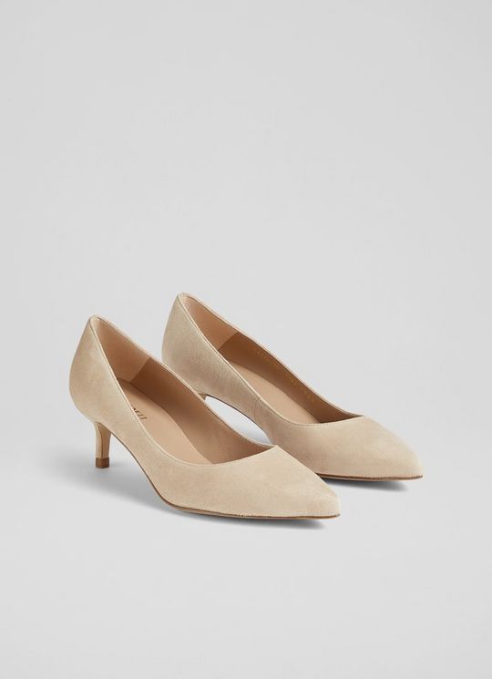 Classic Audrey Beige Suede Courts
