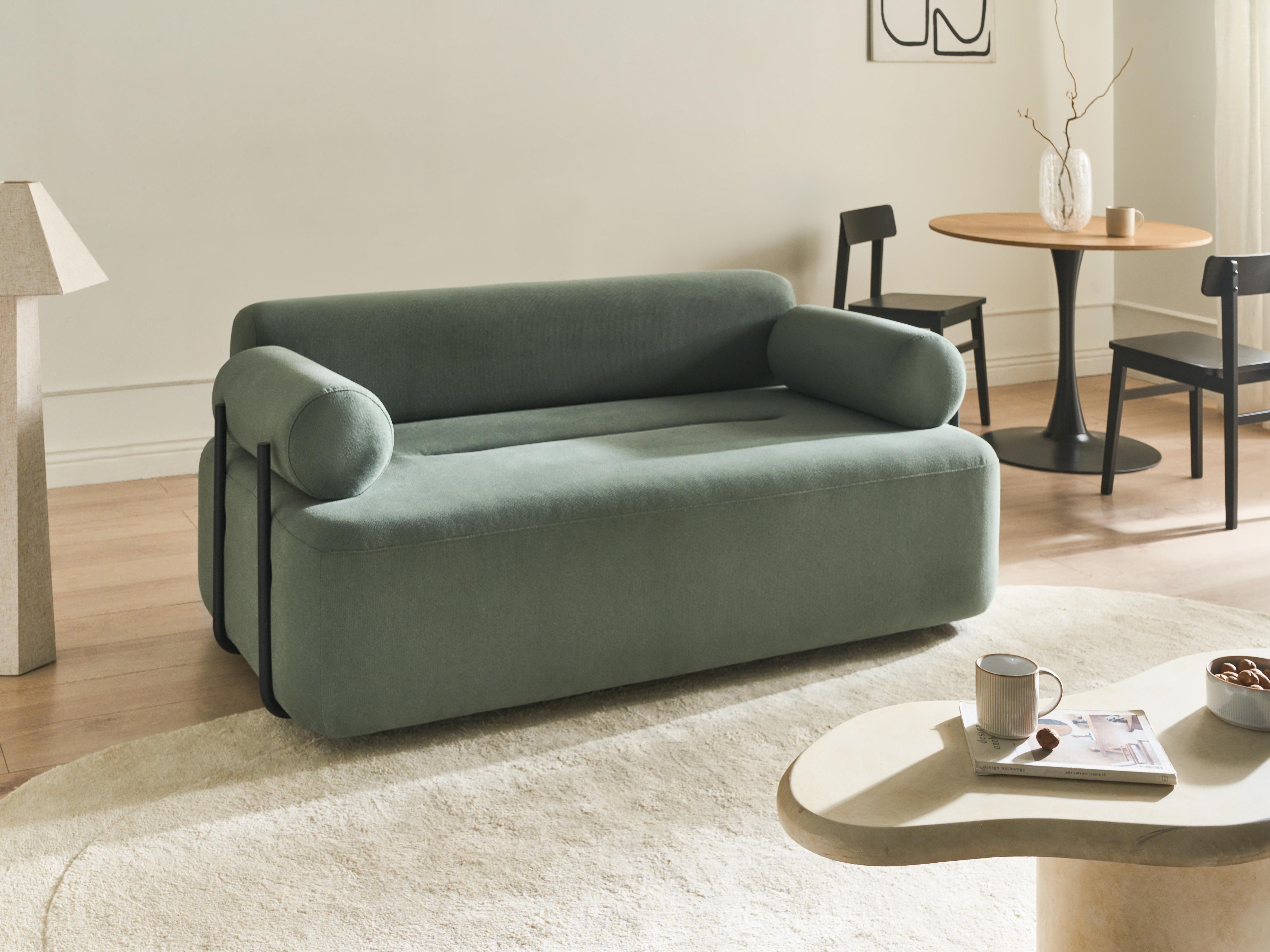 Sofa 2 Seater ELVA Fabric Light Green