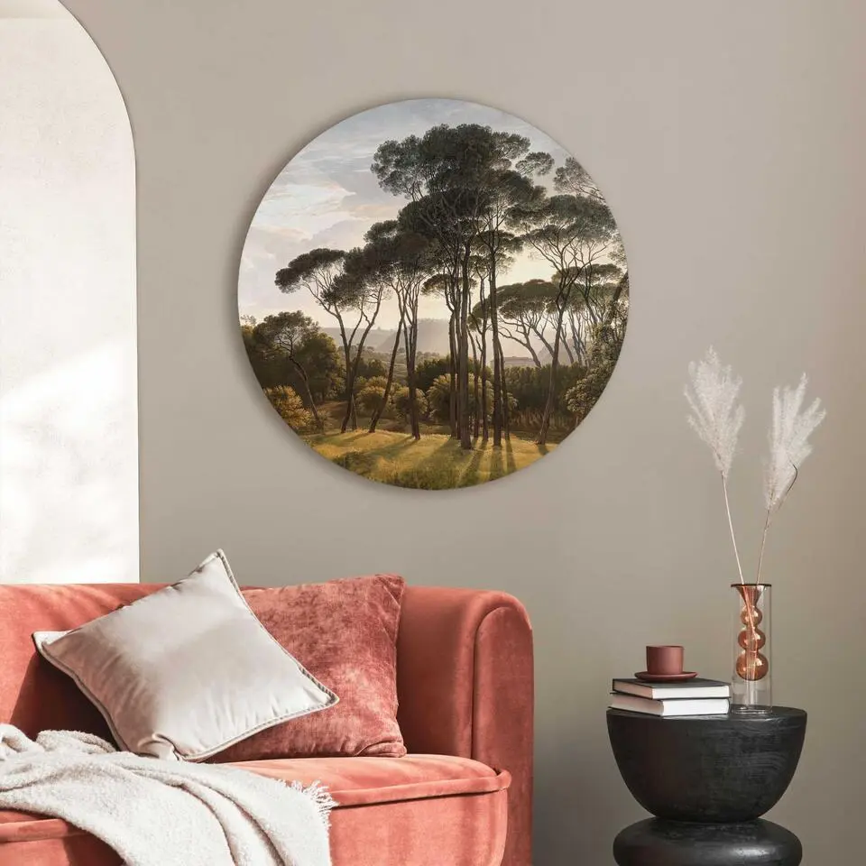 Plexiglasschilderij Voogd Italiaans Landschap - &Oslash; 70 - Groen