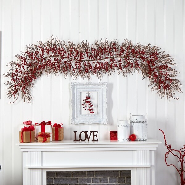 6' Red Berry Artificial Christmas Garland - Green - 72