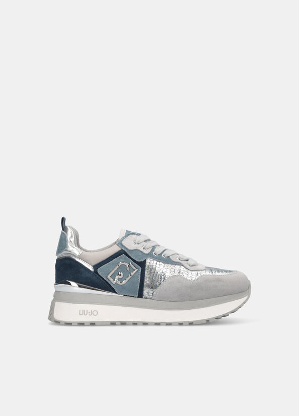 Sneakers platform effetto laminato