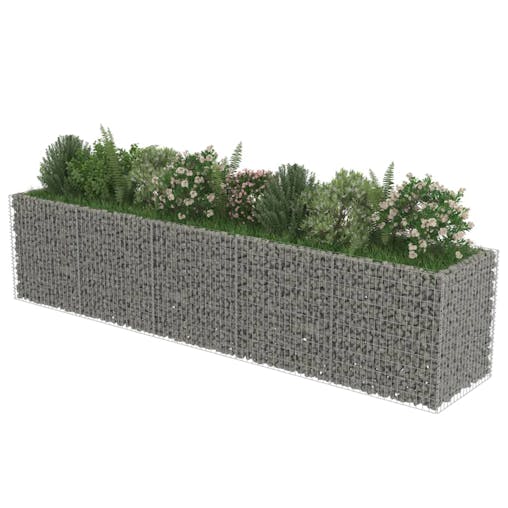 NNEVL Gabion Raised Bed Galvanised Steel 450x90x100 cm