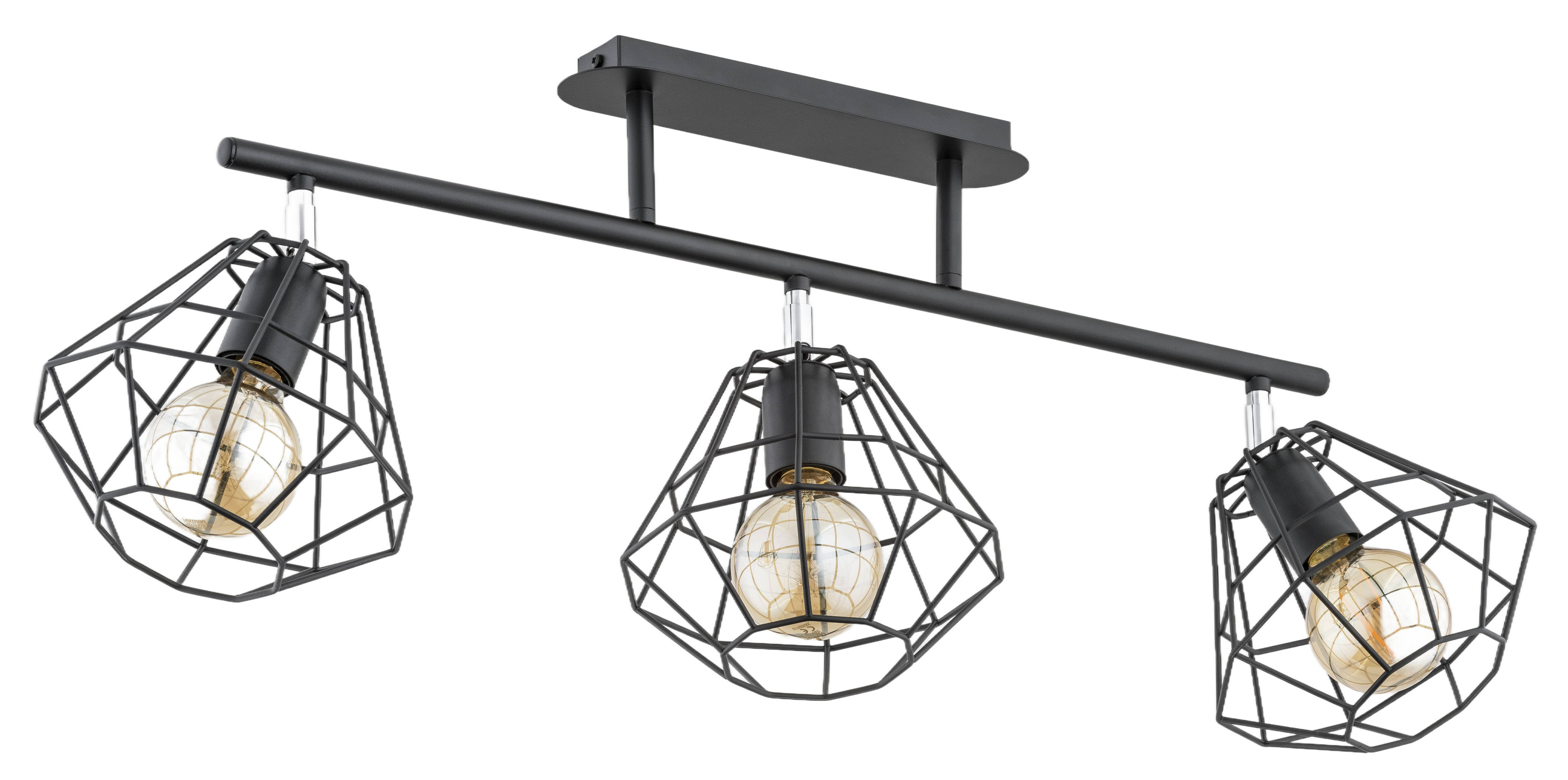 Lampa sufitowa czarna-chromowana OZINUS 3xE27x15W wym: 34x82x21 cm Alfa