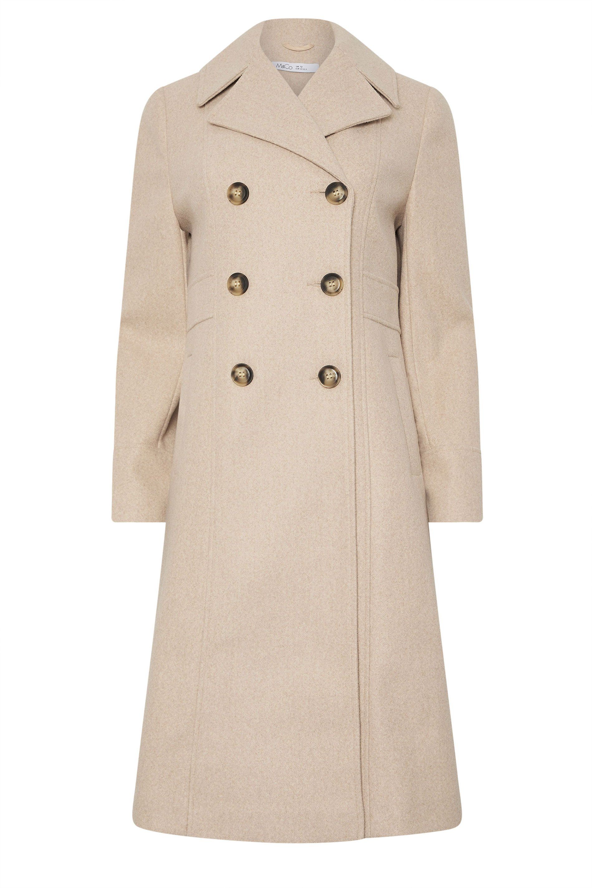M&Co Double Breasted Midi Coat