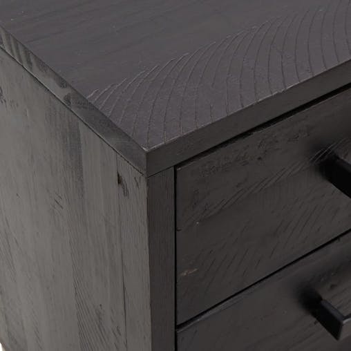 NNEVL Bedside Cabinet Black 36x30x45 cm Solid Recycled Pinewood