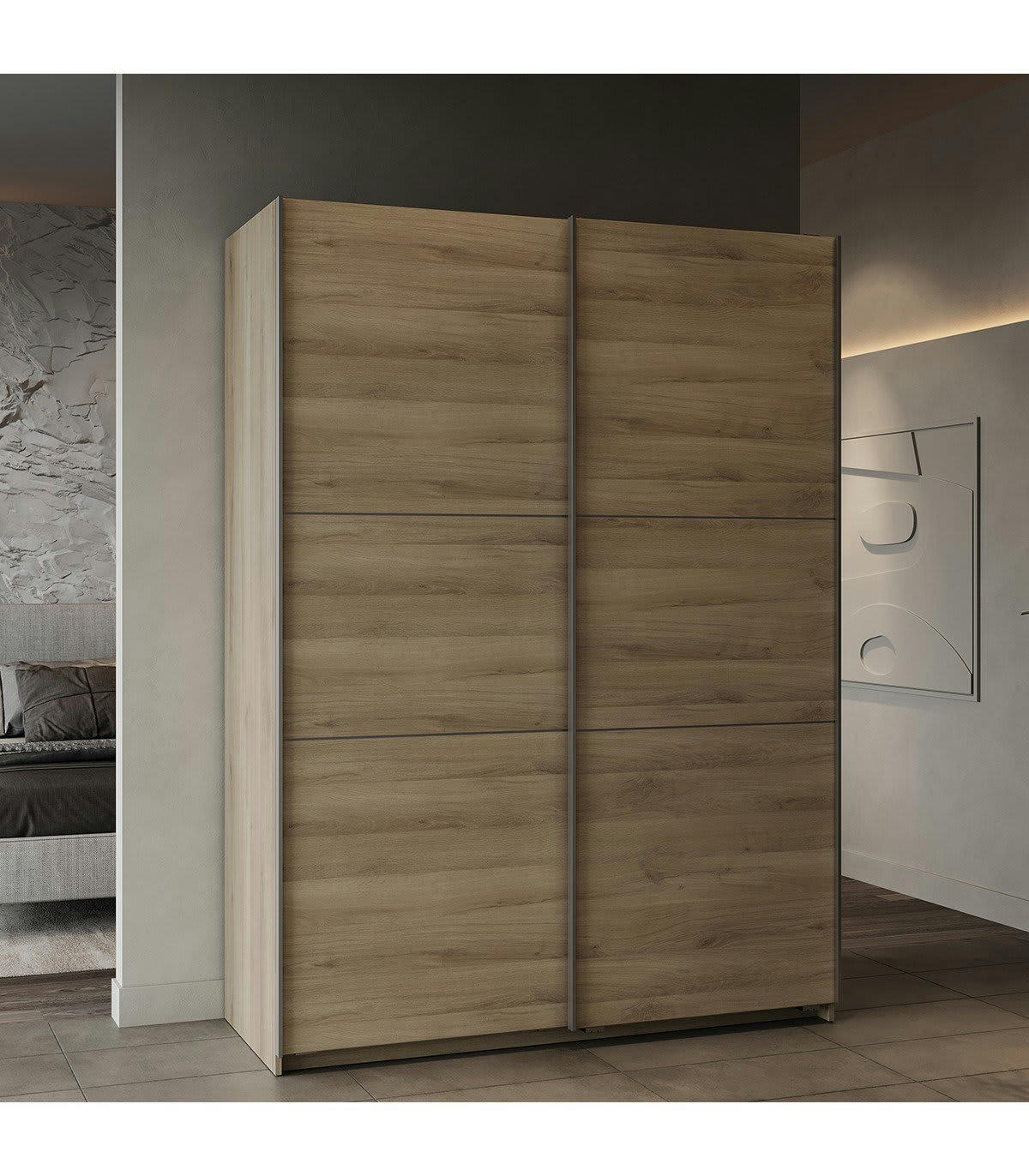 GHOST - Armoire 2 portes coulissantes - L148 cm