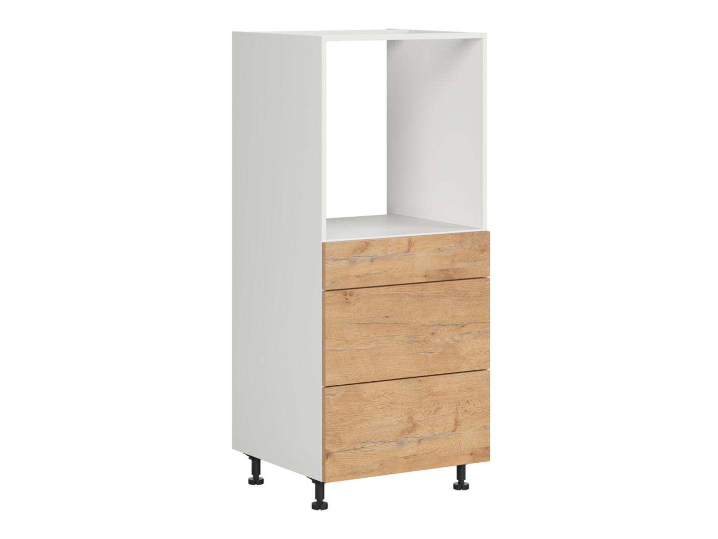 Szafka pod zabudowę piekarnika Hamper 60 cm z szufladami cichy domyk dąb lancelot