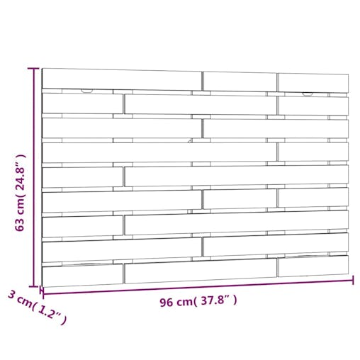 NNEVL Wall Headboard 96x3x63 cm Solid Wood Pine