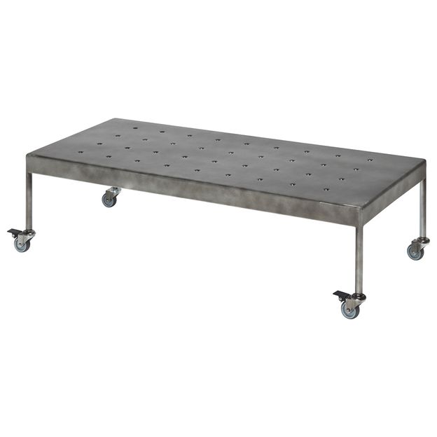ZINCO I MESA DE CENTRO 1,10M X 50 CM COM RODÍZIOS