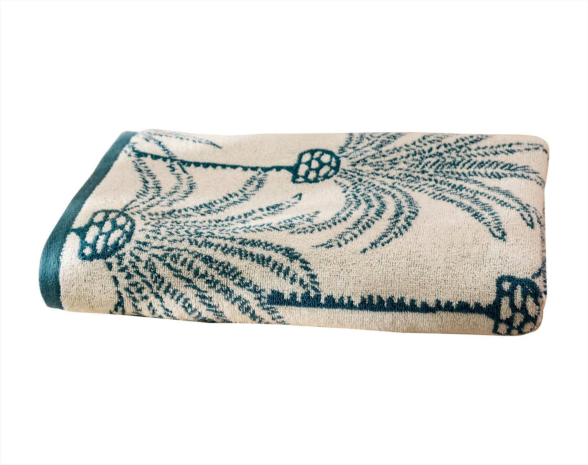 PALMARIX - Serviette de toilette 50x100 bleu canard en coton 480 g/m²