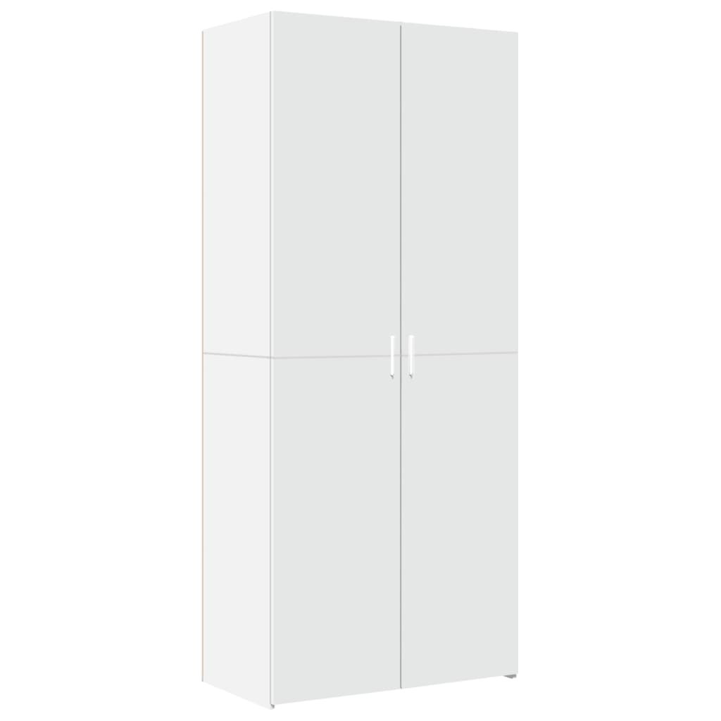 Szafka Biała z Drzwiami z Półkami 80x42.5x185 cm do Salonu Pokoju