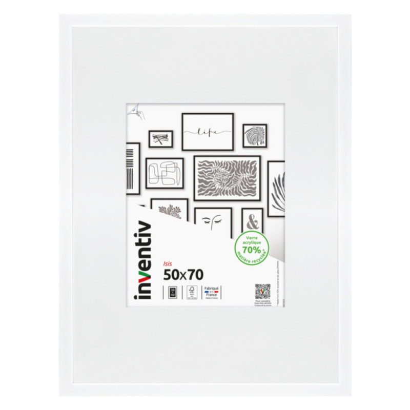 Cadre Isis blanc 50 x 70 cm INVENTIV