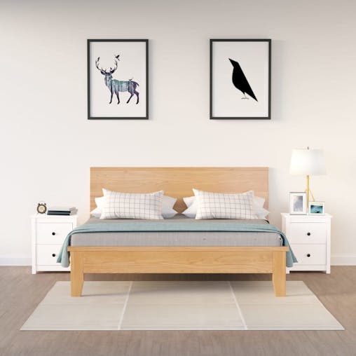 NNEVL Bedside Cabinets 2 pcs White 50x35x61.5 cm Solid Wood Pine