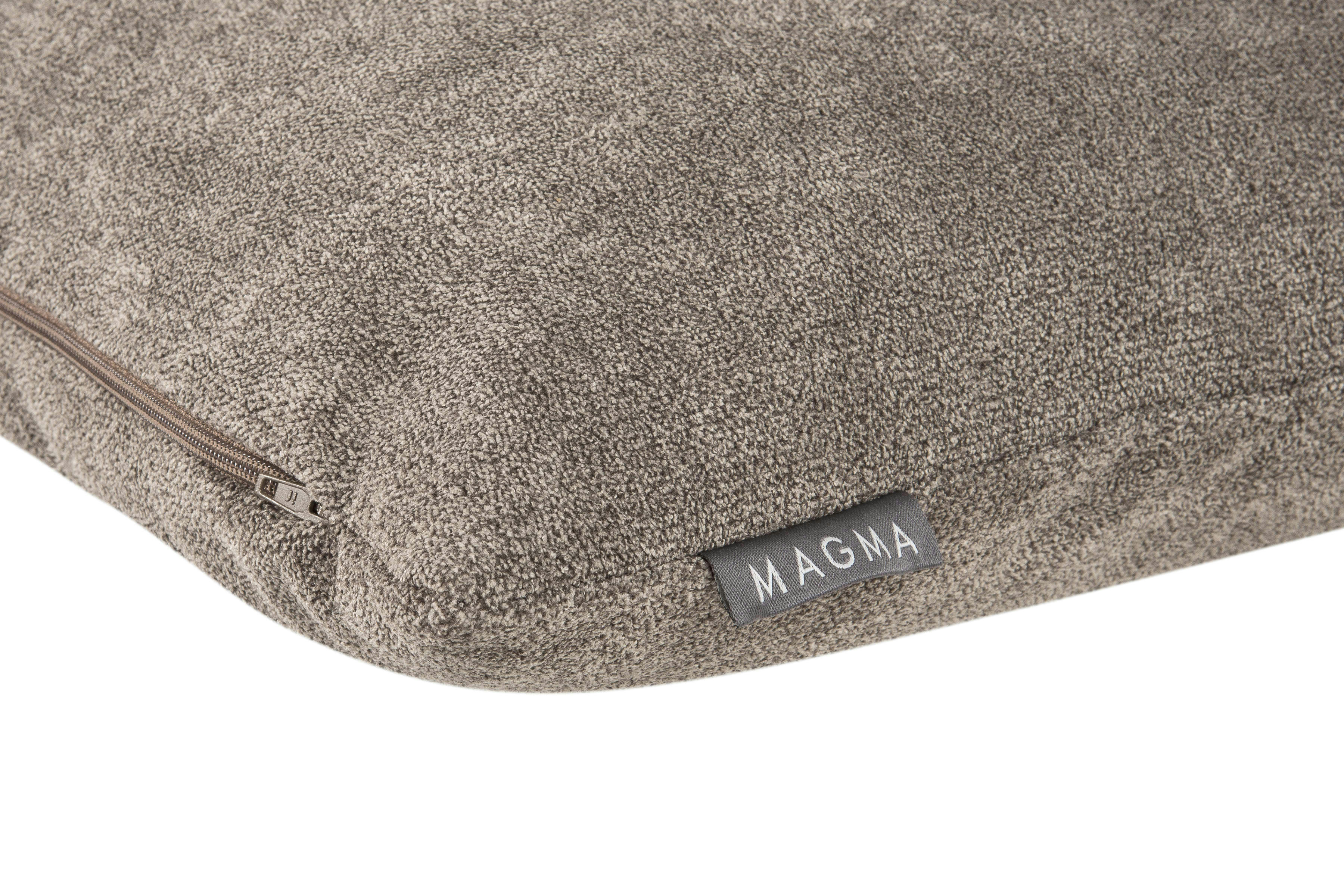 ALFA - Housses de coussin velours chiné marron brun 40x40 - Lot de 2