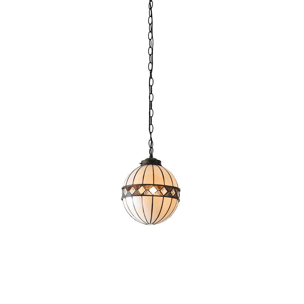 Lampa wisząca FARGO diamenty beżowa 1xE14x15W IP20 Tiffany