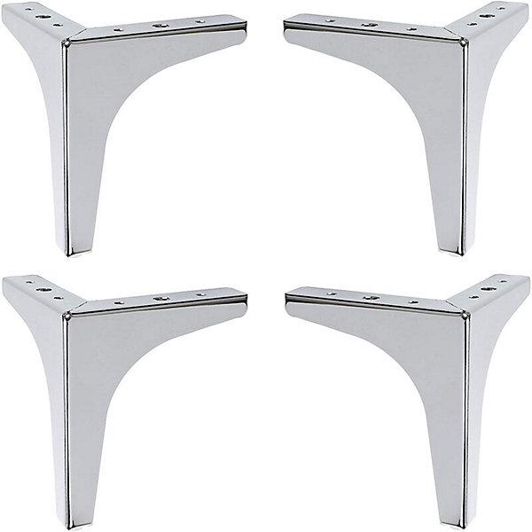 BASHLWUA 4x Pieds de Meuble Lit 10cm Argenté Pieds pour Sofa Armoire Moderne avec Vis