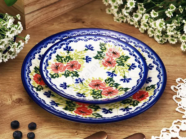Serwis obiadowy na 6 osób (21el.) Bolesławiec - Maki Smolińskiej gat. I