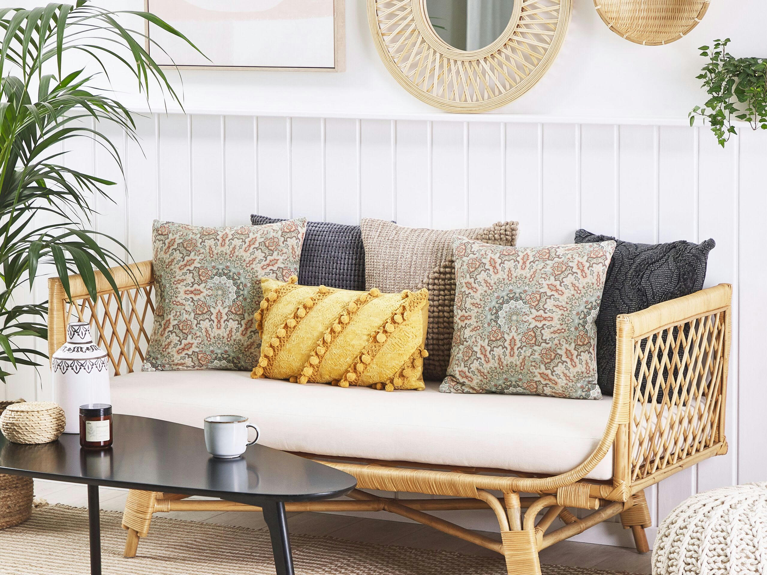 VRIESEA - Lot de 2 coussin décoratifs en tissu multicolore 45x12cm