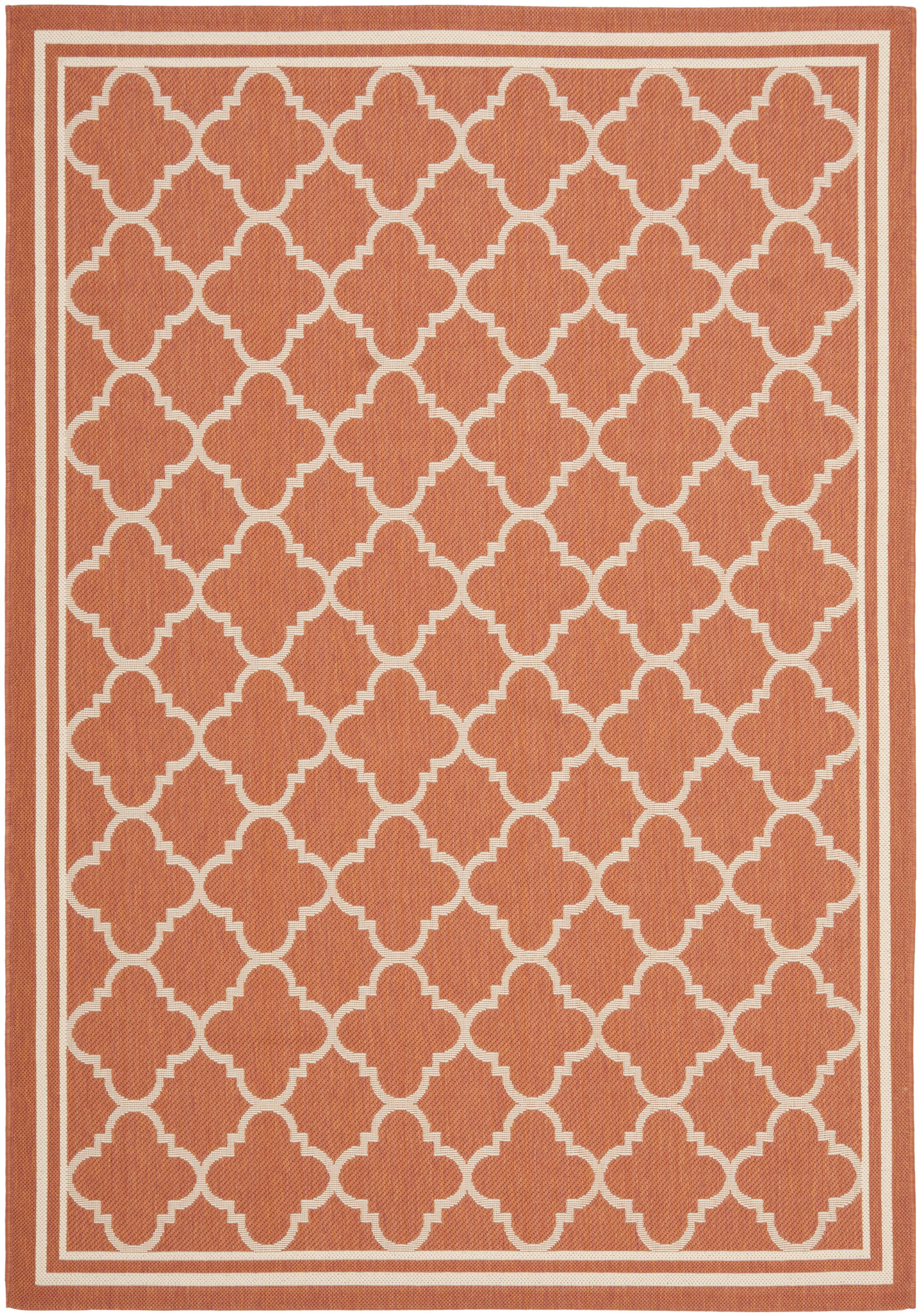 COURTYARD - Tapis interieur & exterieur en terracotta & bone, 122 x 170 cm