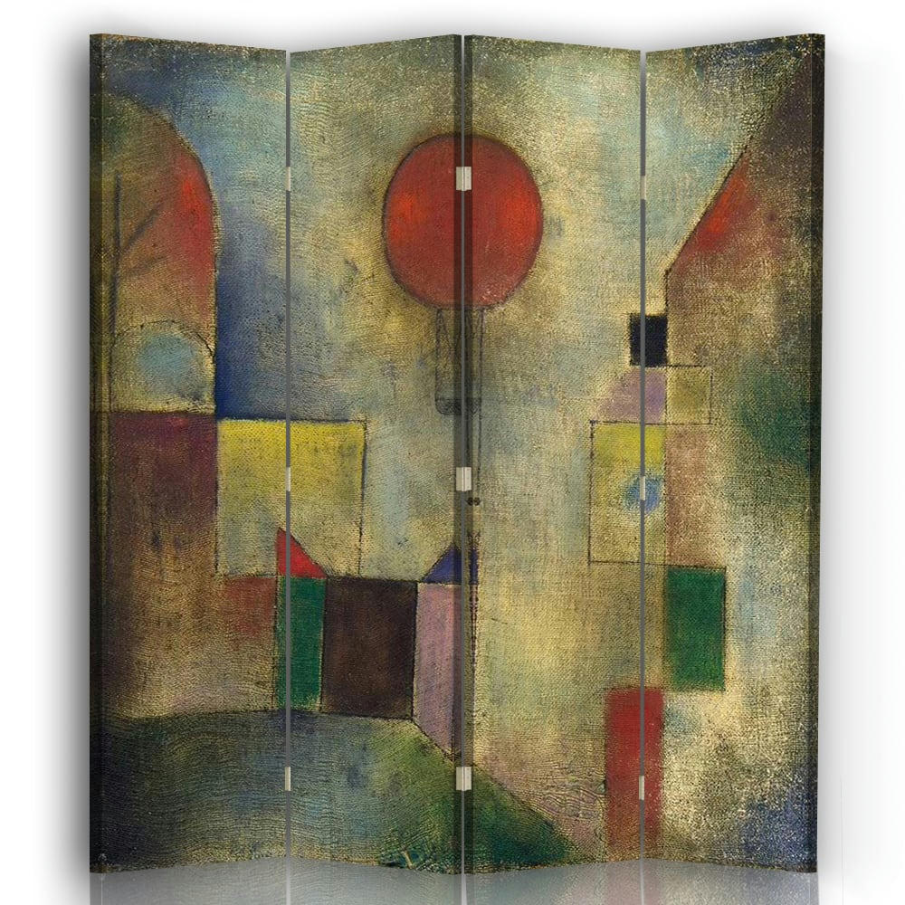 - Paravent cloison Ballon Rouge - Paul Klee 145x180cm (4 volets)