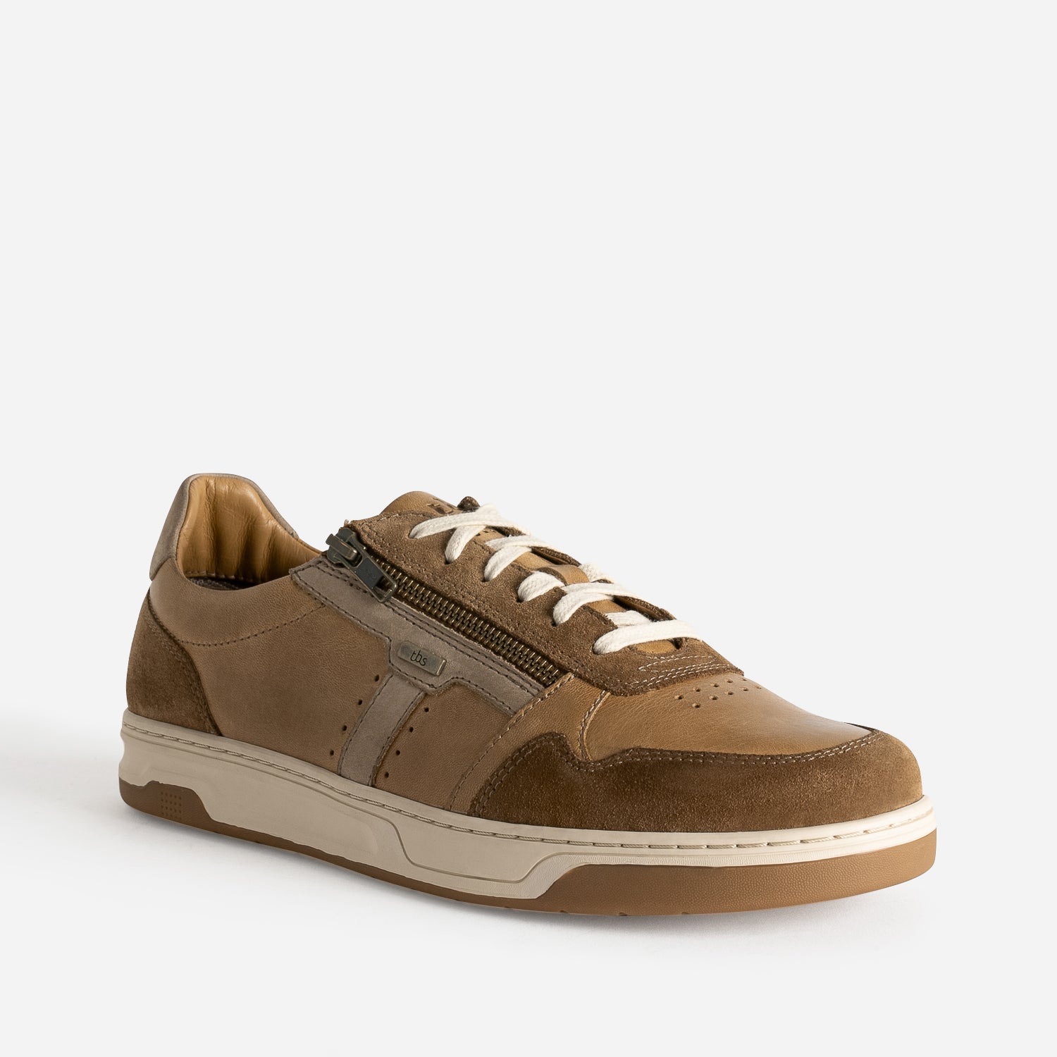 Tennis TBS camel en cuir