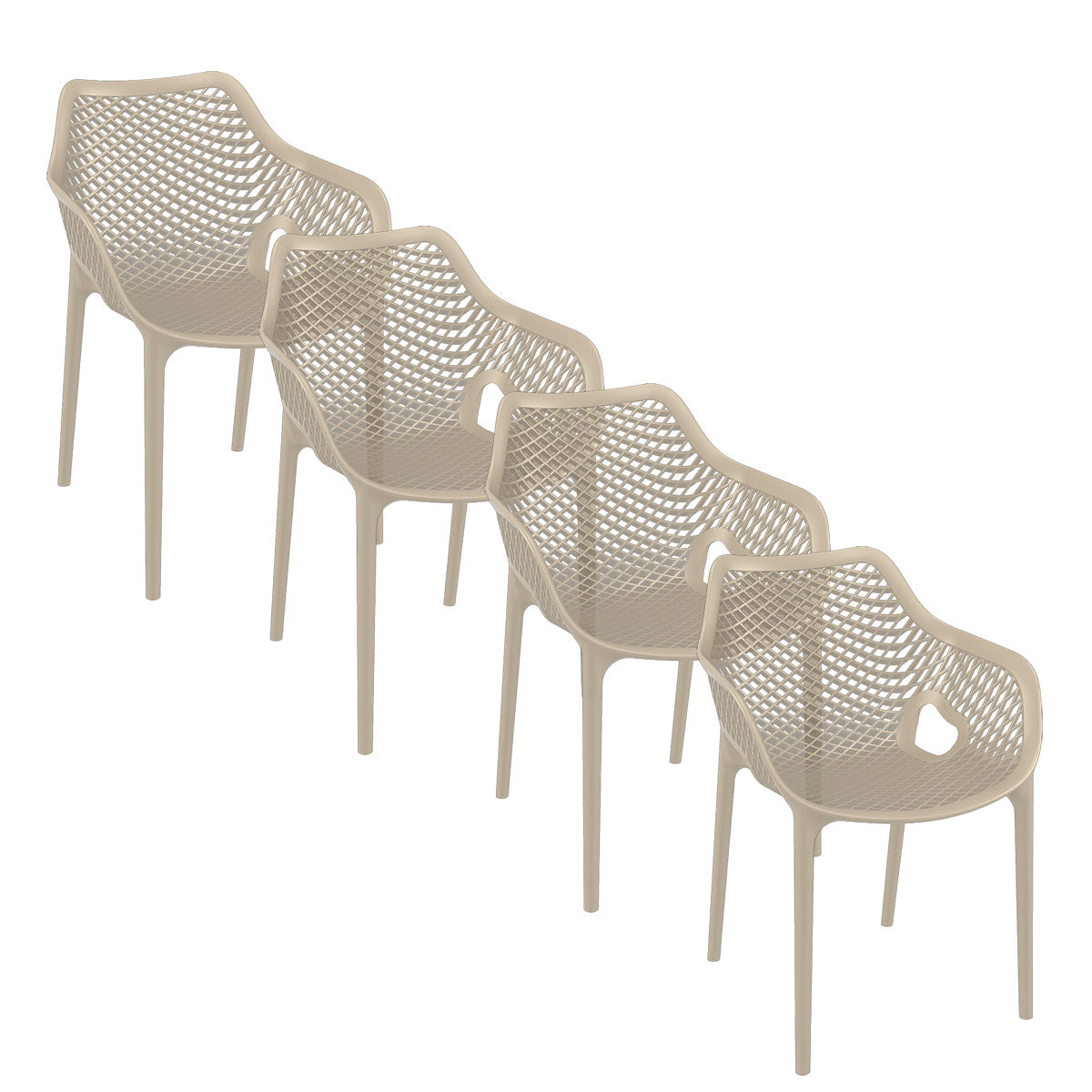 Garden Impressions tuinstoel Air XL design taupe - 4 stuks