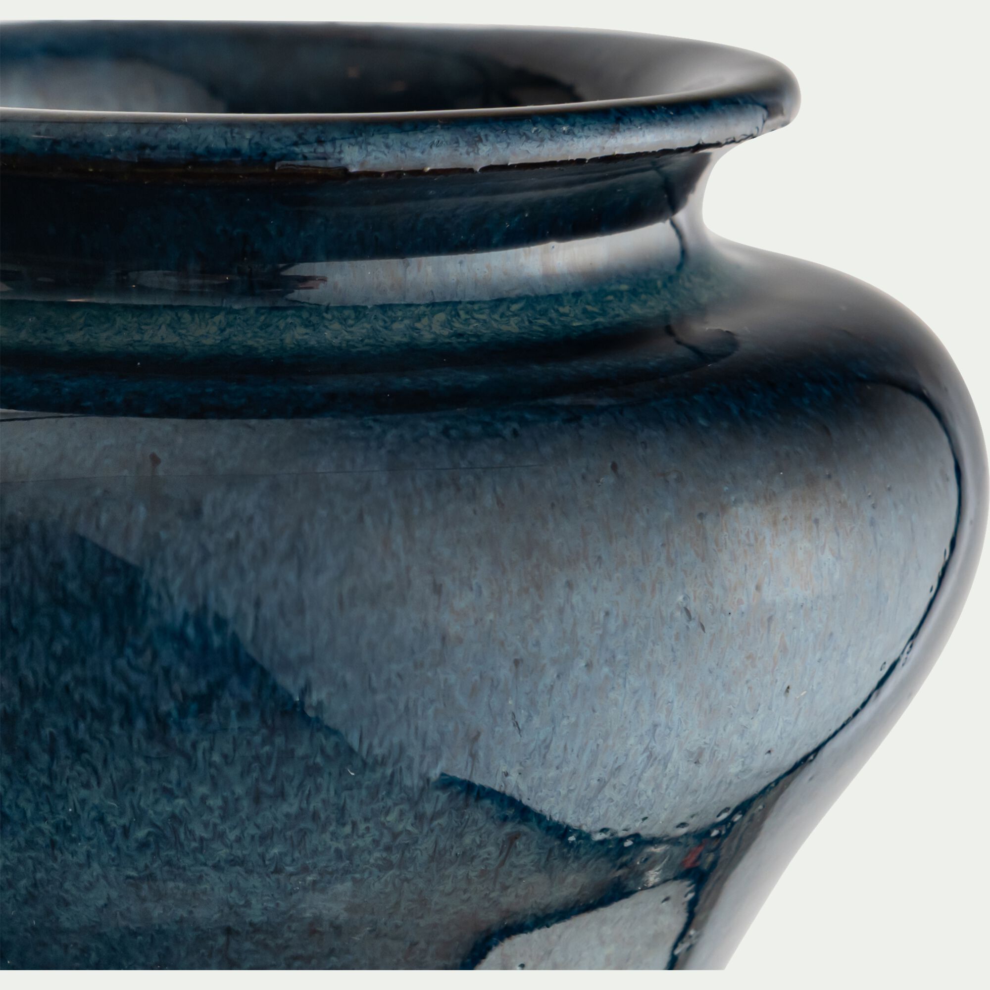 RELLON - Vase classique en faïence H8,5cm - bleu