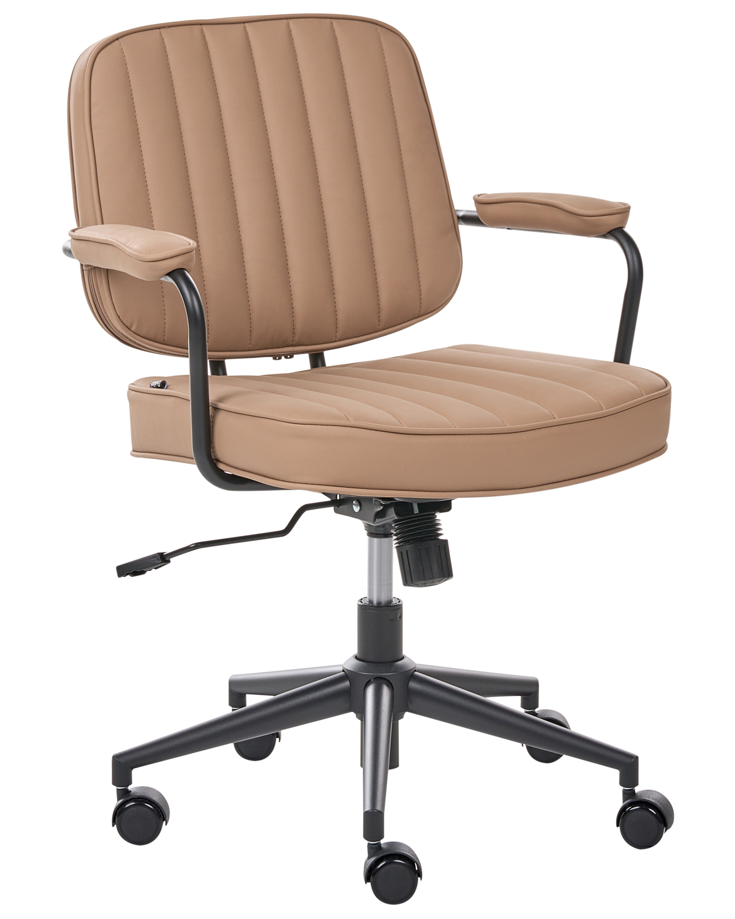 Desk Chair BERNE Faux Leather Light Brown