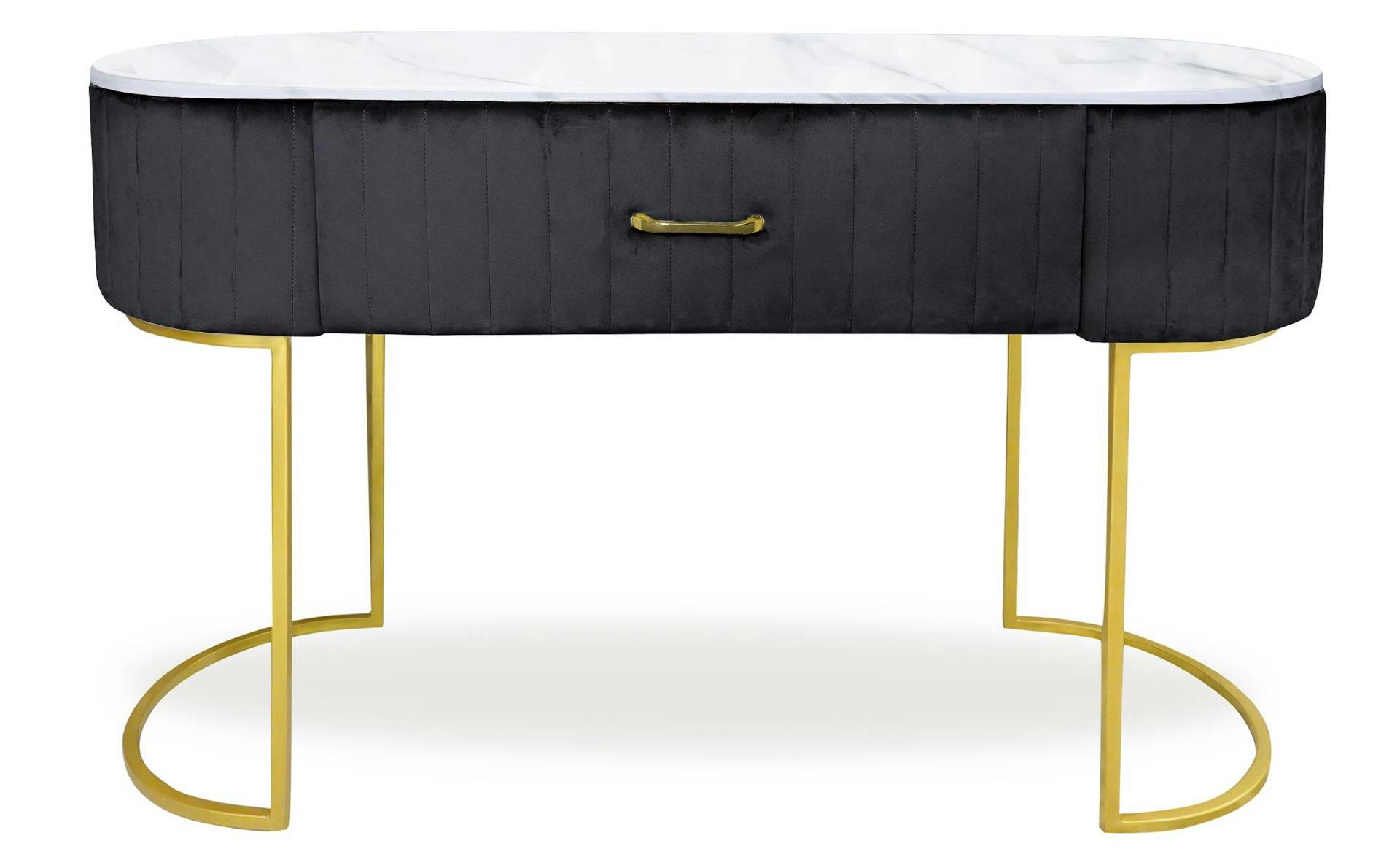 PALOMA - Coiffeuse 1 tiroir velours noir