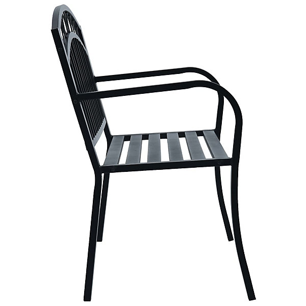 Banc de jardin 125 cm Noir Acier vidaXL