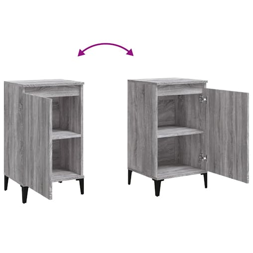 NNEVL Bedside Cabinets 2 pcs Grey Sonoma 40x35x70 cm Engineered Wood