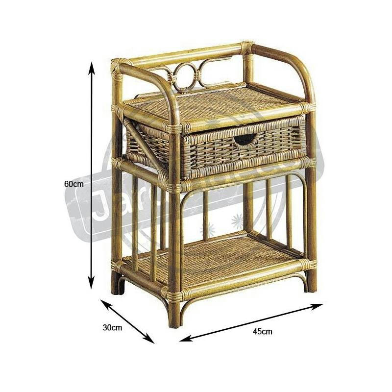 - Table de chevet en rotin madiun