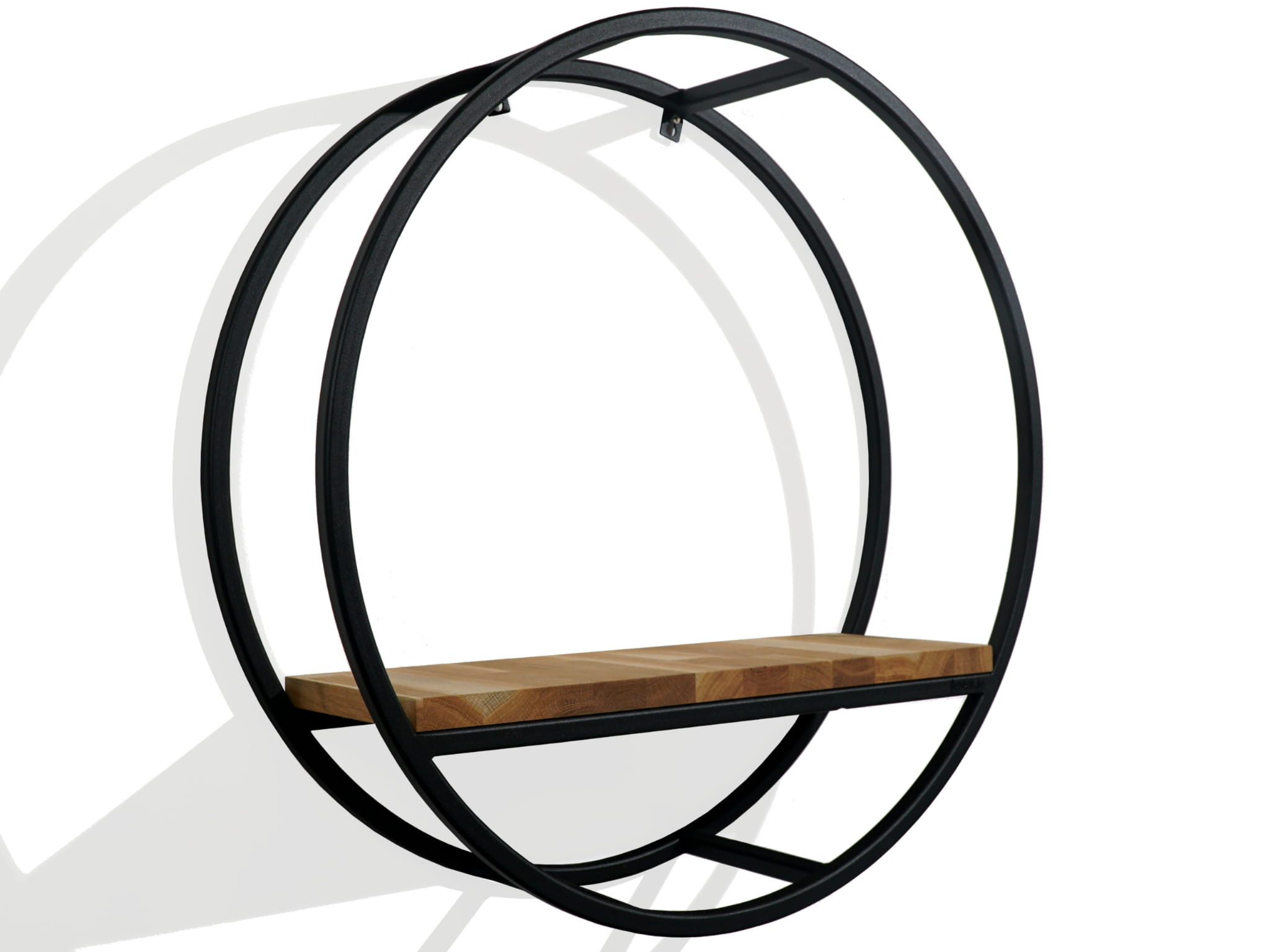 Półka loftowa okrągła dębowa 60cm 3d
