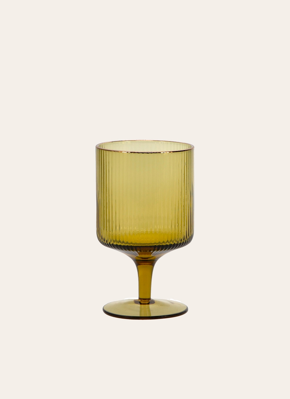 VERRE à PIED EN VERRE FUMÉ STRIÉ TILLEUL