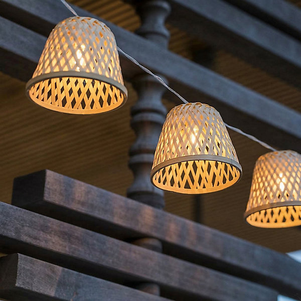 Guirlande solaire bambou CHILL HYBRID 10 ampoules 3.8M