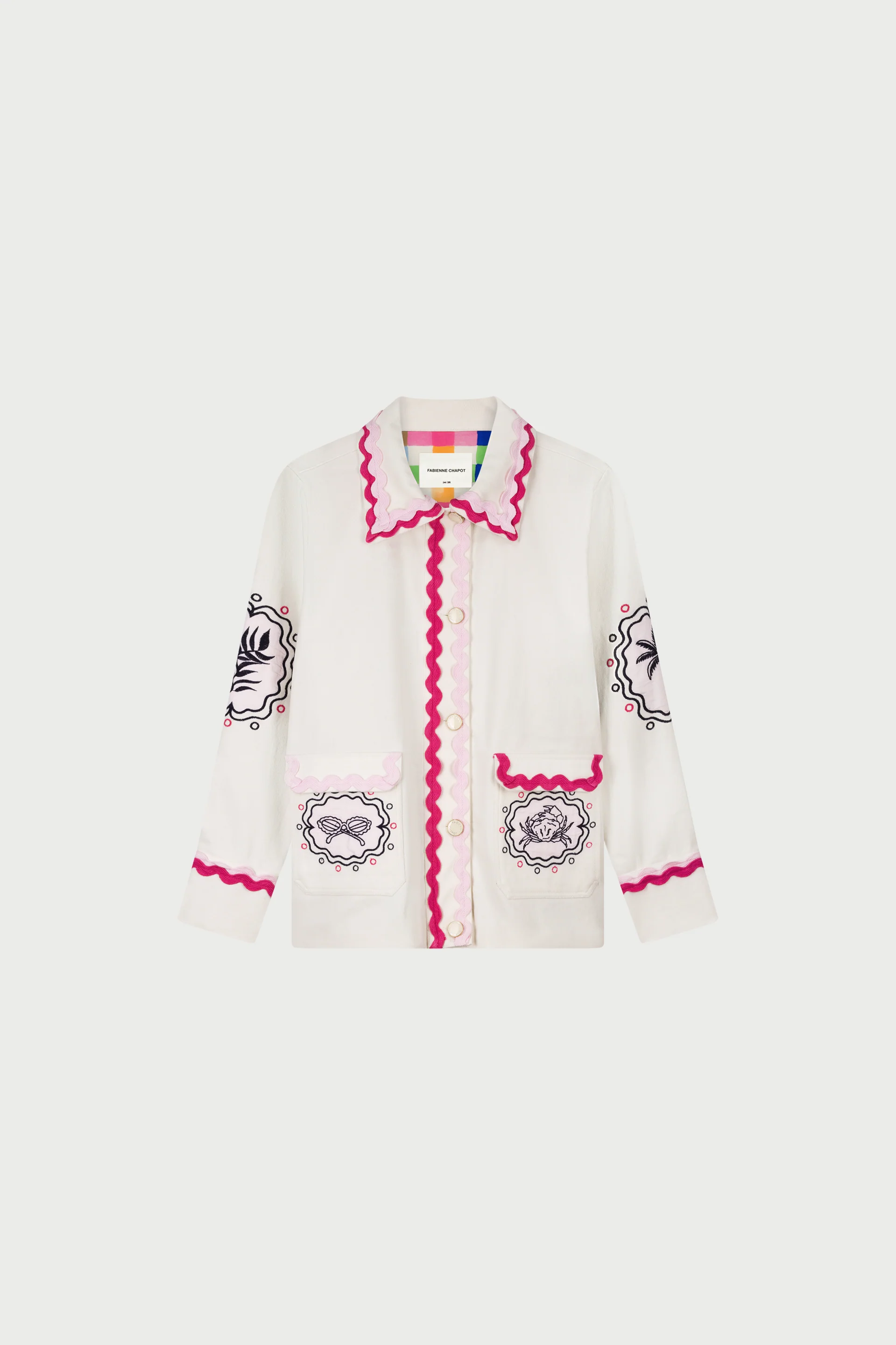 Melodie Embro Jacket | Cosy White