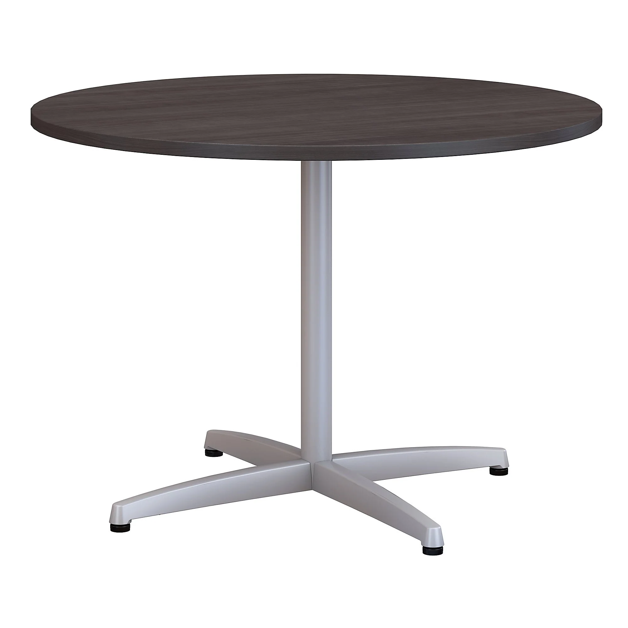 Bush Business 42W Round Conference Table with Metal X Base in Gray