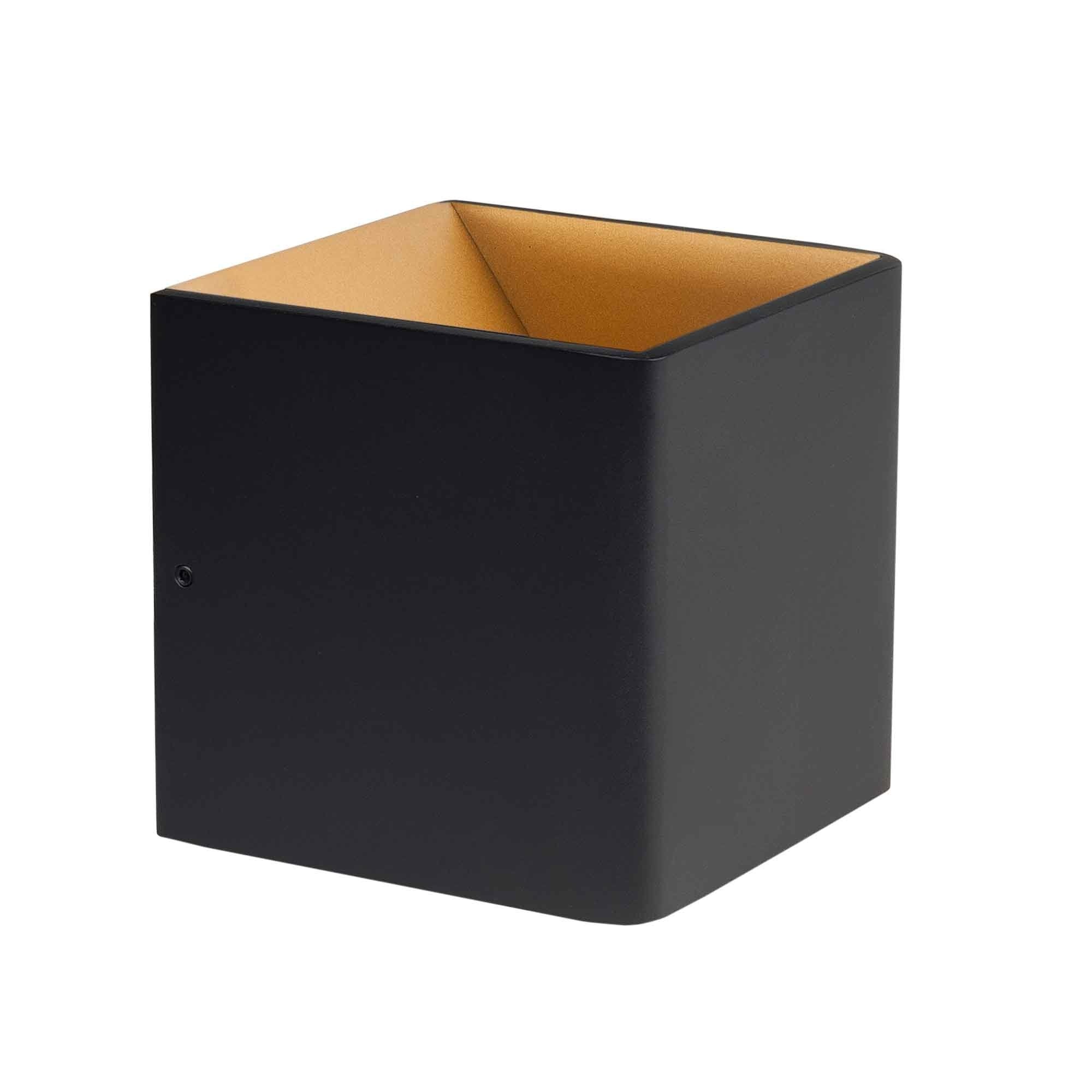Highlight wandlamp Stretto - 1 lichts - 10 x 10  cm - zwart - goud