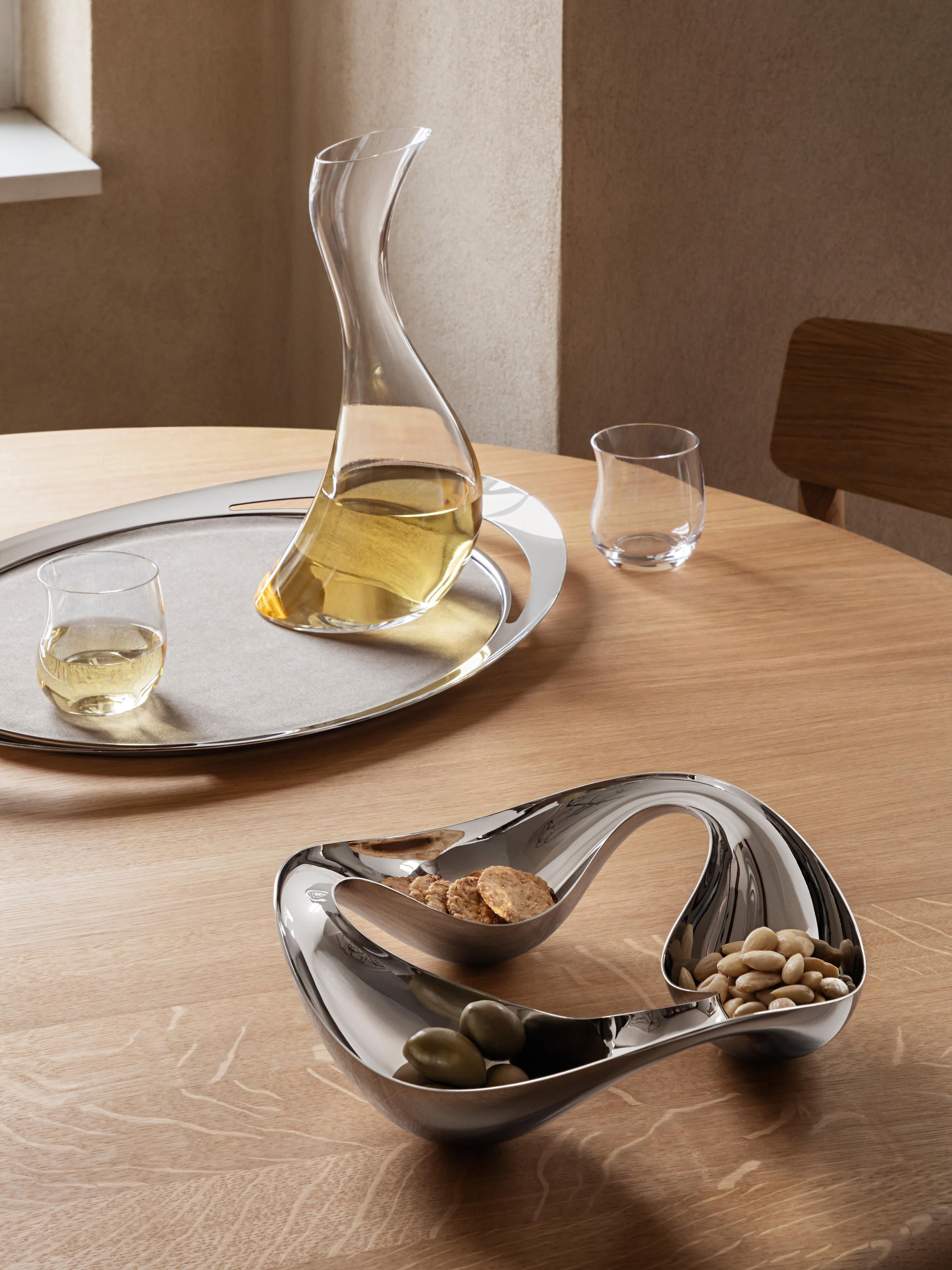 Edelstahl-Snackschale Cobra in organischer Form