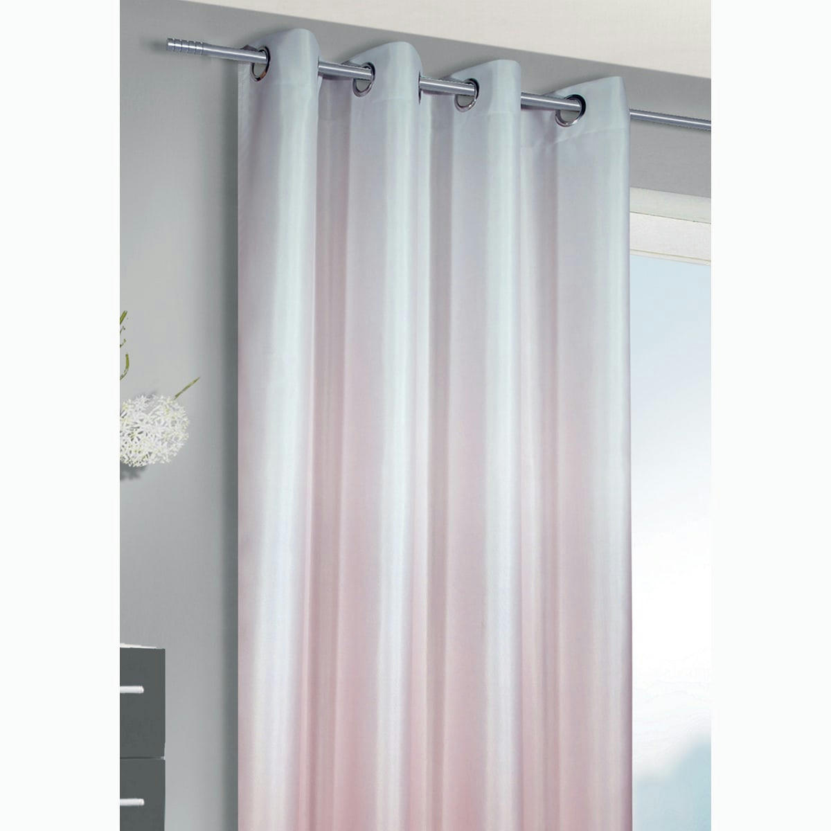 - Rideau obscurcissant en dégradé polyester rose clair 135x245 cm