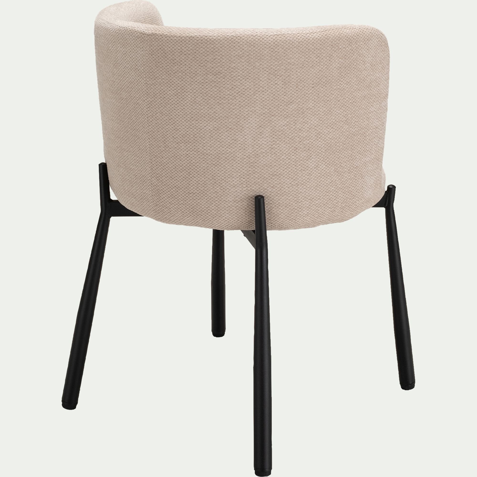 GINNY - Chaise de repas en tissu avec accoudoirs - beige