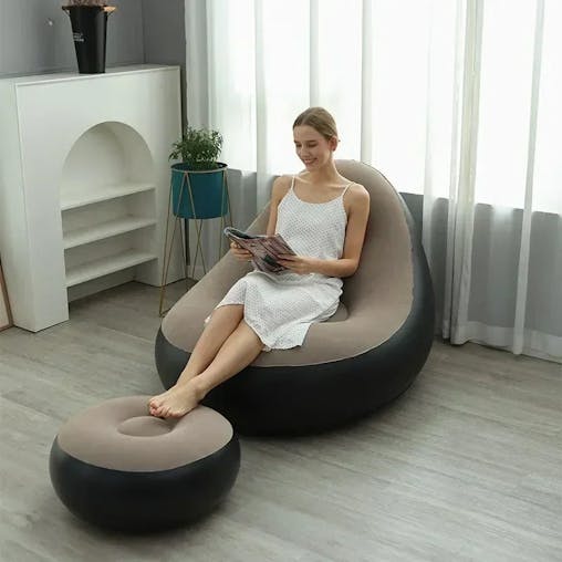 NNEOBA Inflatable Foldable Recliner Sofa with Ottoman
