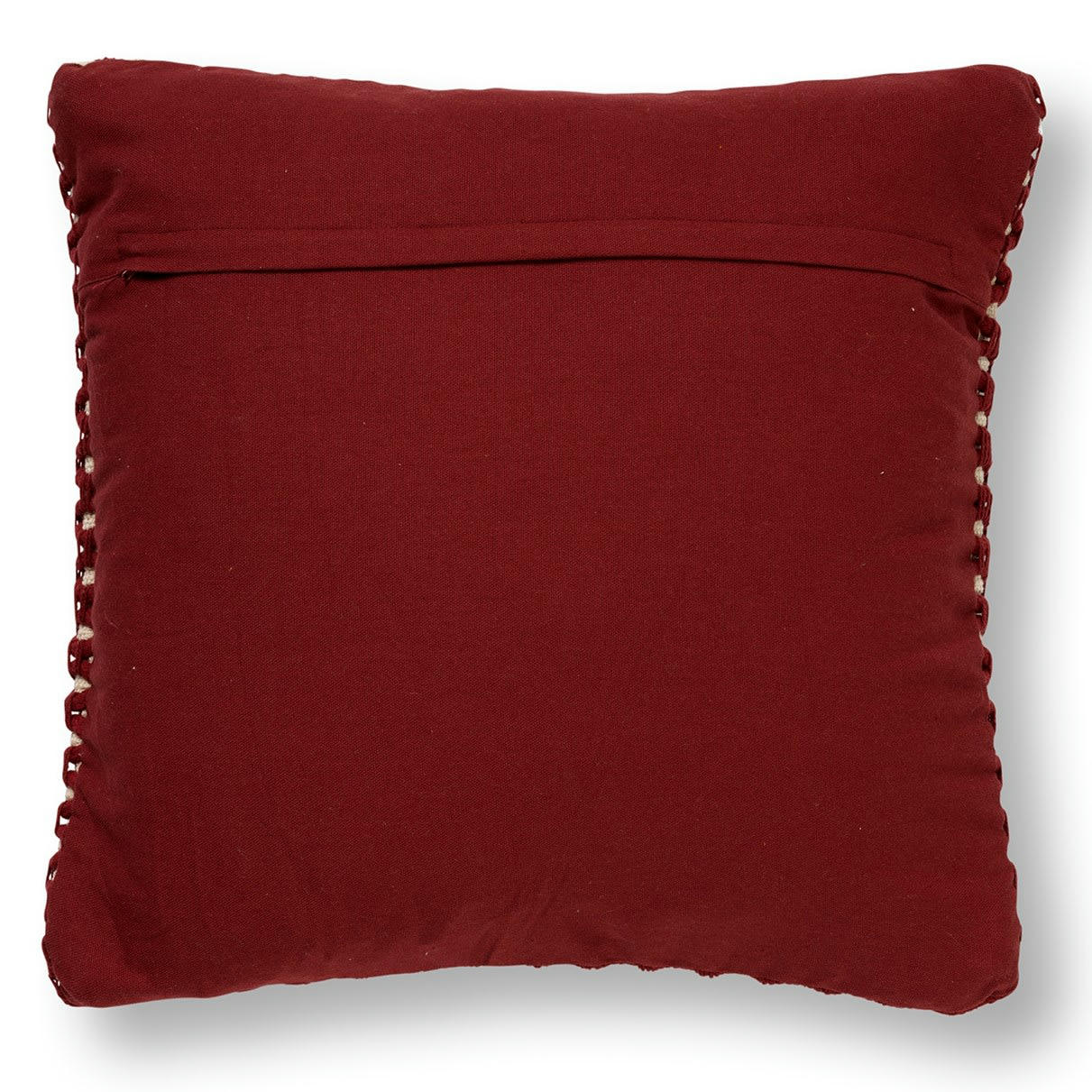 DENLEY - Housse de coussin rouge doux-45x45 cm avec un motif à carreaux