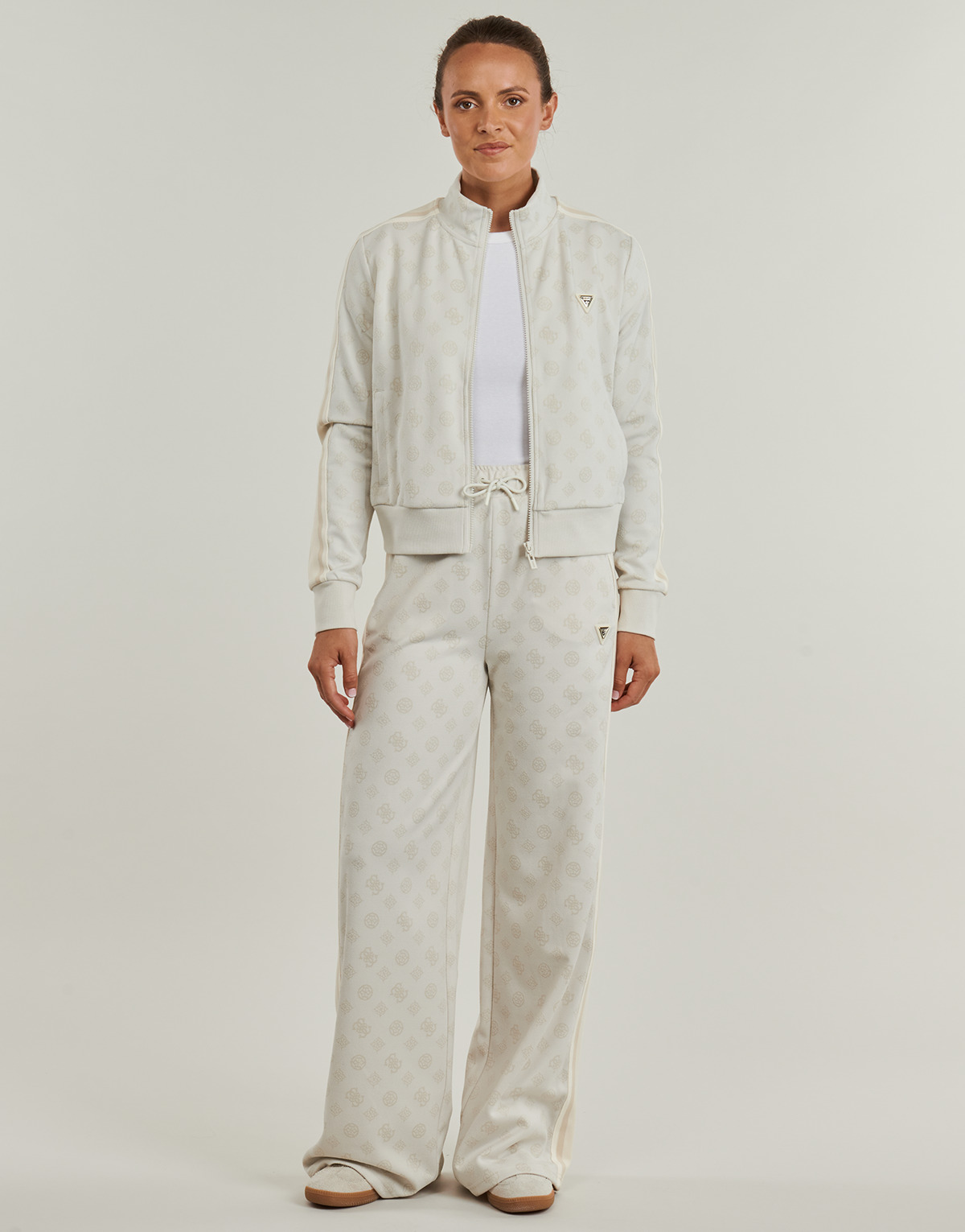 Guess - PEONY TAPED STRAIGHT LONG PANT - Cream