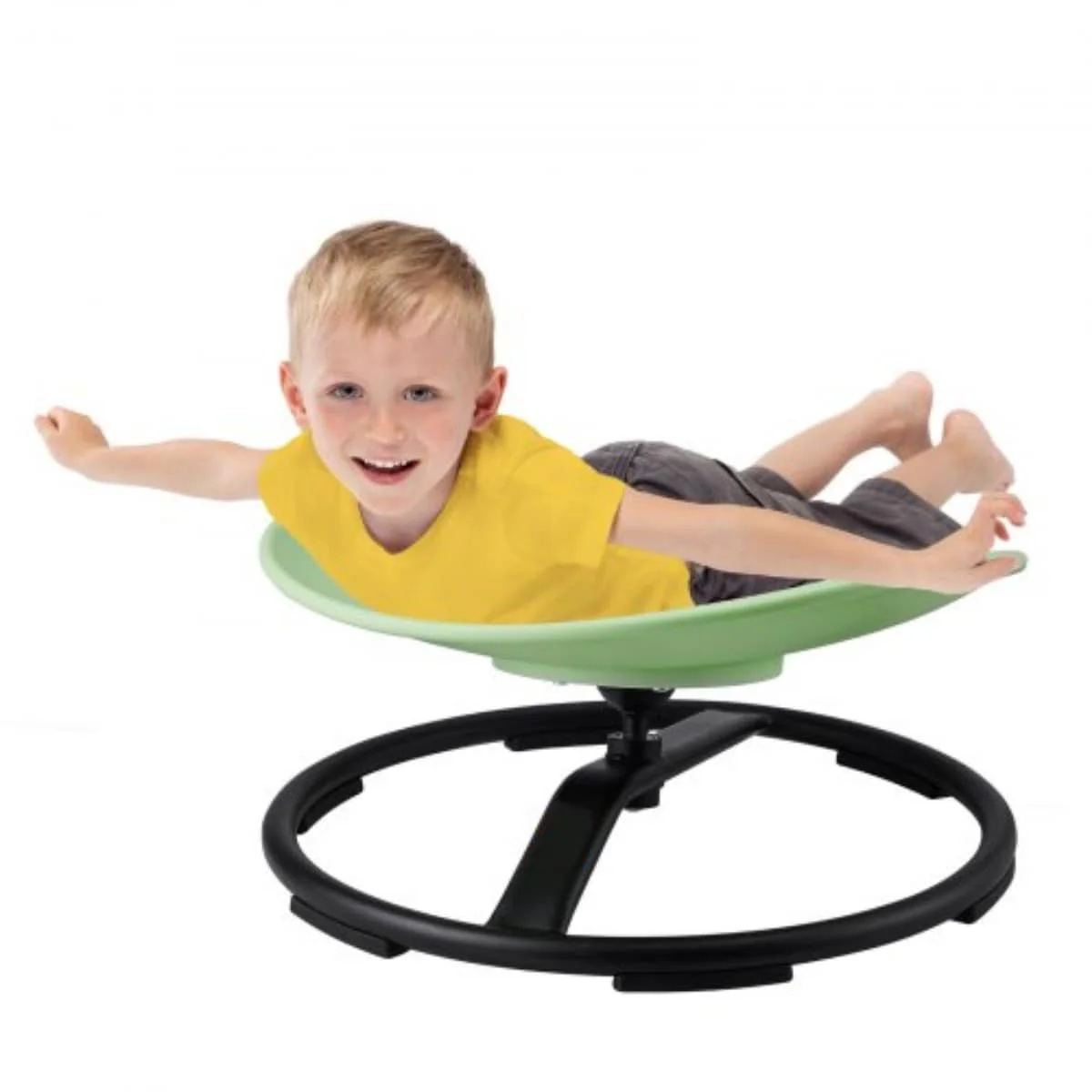 Round Sensory Swivel Chair for Kids with Metal Base and 360 Degree Spin - 21.06” L x 19.88” W x 11.61” H