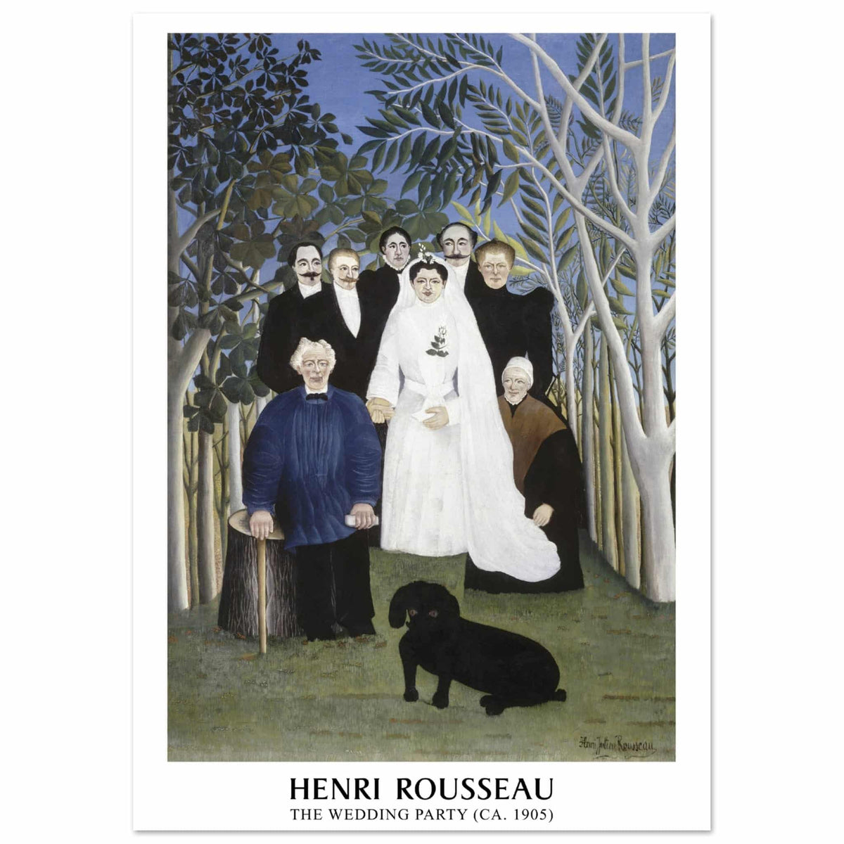 Artfulprints Poster Henri Rousseau - The wedding party  - A4 21x29.7 cm - Meerkleurig