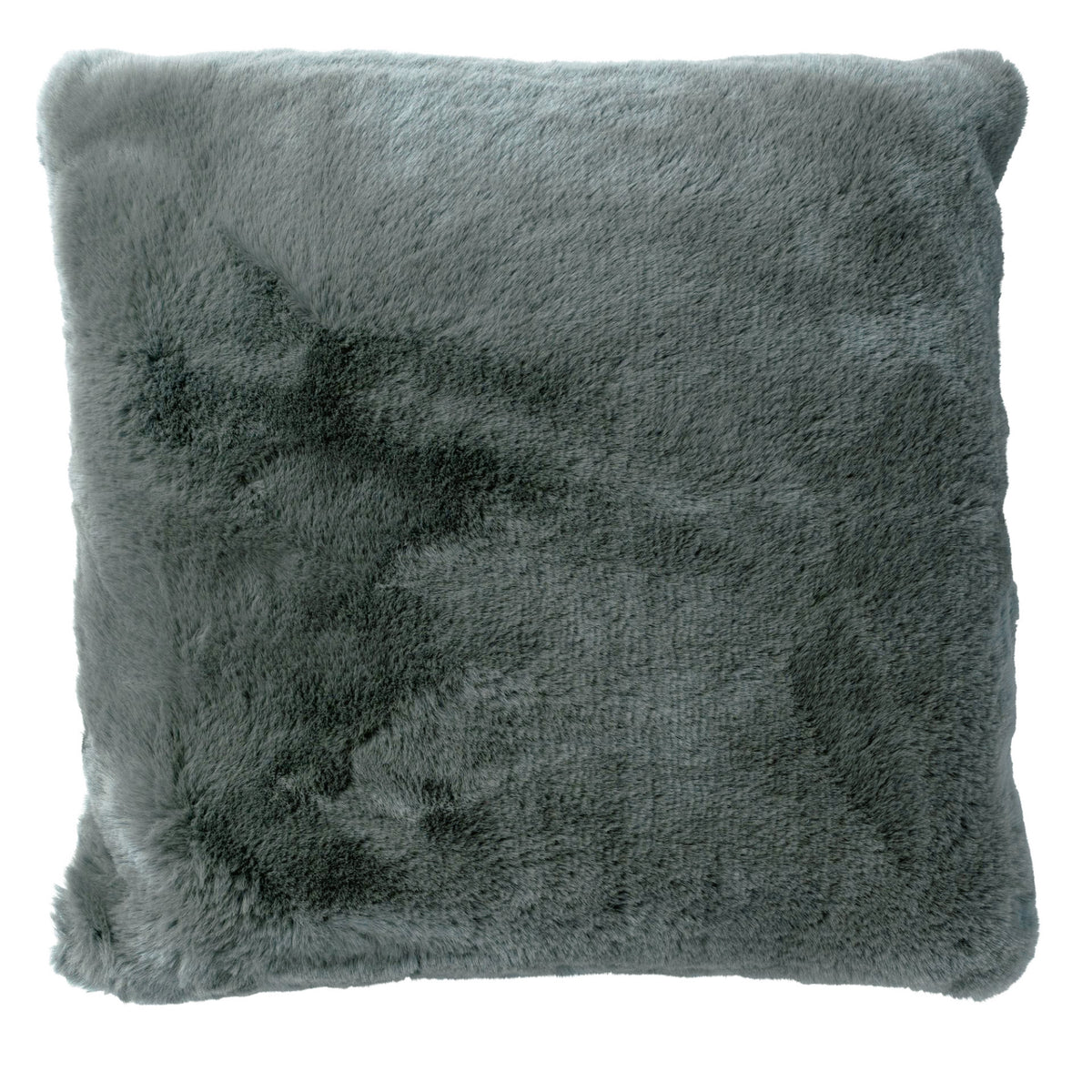 ZAYA - kussenhoes 45x45 cm - bontlook - effen kleur - Charcoal Gray - antraciet