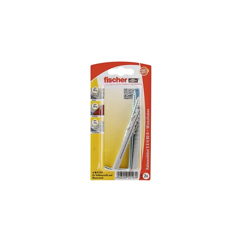 Fixation d'ossatures et cadres S 8 R 60 et crochets droits 2 pièces