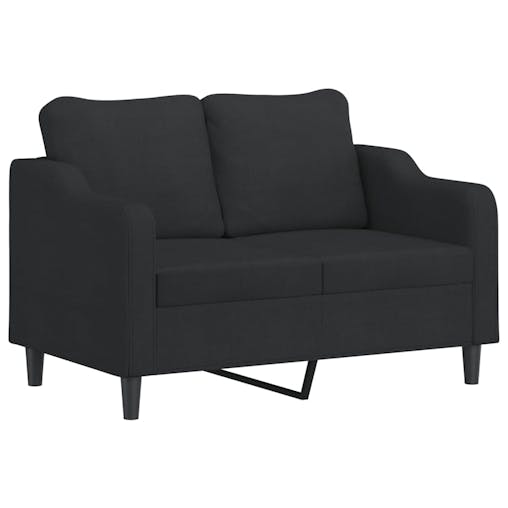 NNEVL 2 Piece Sofa Set with Pillows Black Fabric